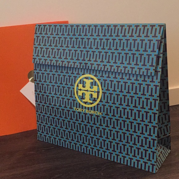 TORY BURCH blue pouch w/ logo - Picture 2 of 3